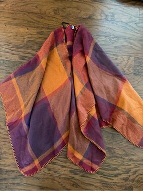 Apt. 9 Plaid Wrap Poncho